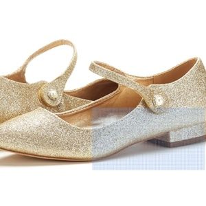 Glittery Flats with Ankle Straps